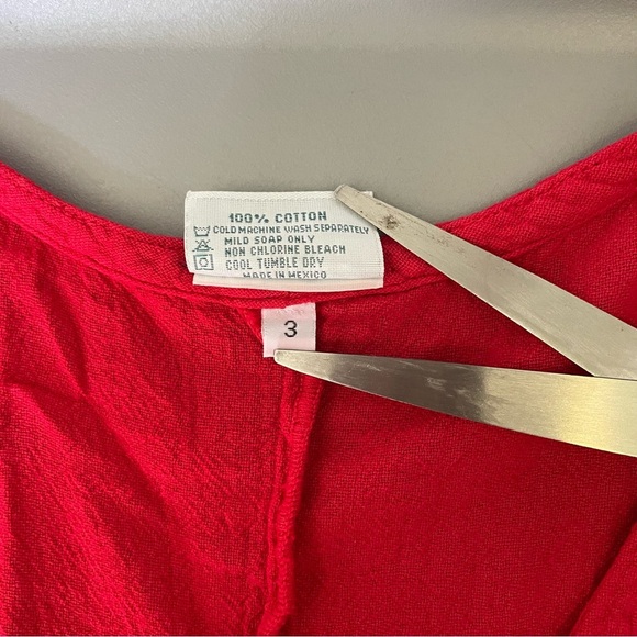 Oh My Gauze Women’s XXL Red Tunic Lightweight Bohemian Lagenlook Artsy Cotton - Picture 9 of 10